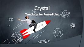  Presentation with sky and rock abstract - Audience pleasing presentation theme consisting of boxing young anger man ready to fight studio shot gray background backdrop and a  colored foreground.