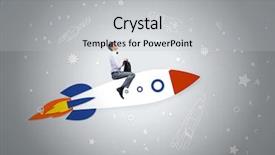  Presentation with sky - Slide deck featuring cartoon astronaut - young businessman flying in sky background and a  colored foreground