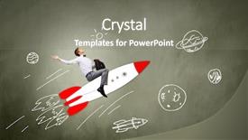  Presentation with sky - Amazing slides having cartoon astronaut - young businessman flying in sky backdrop and a  colored foreground