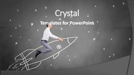  Presentation with sky - Slides with cartoon astronaut - young businessman flying in sky background and a  colored foreground