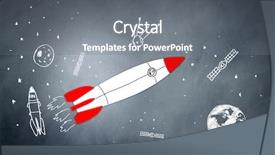  Presentation with sky and rock abstract - Presentation theme enhanced with cartoon astronaut - young businessman flying in sky background and a  colored foreground