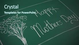  Presentation with hearing aids for children in school - Presentation design enhanced with cartoon baby girl - children drawings on school blackboard background and a ocean colored foreground