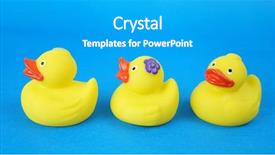  Presentation with babies - Slide deck featuring cartoon baby girl - sweet duck babies background and a teal colored foreground