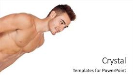  Presentation with lifeguard - Amazing slide deck having cartoon beach - attractive lifeguard looking isolated backdrop and a  colored foreground