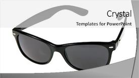  Presentation with black - Slides featuring cartoon beach - black sunglasses over white background background and a white colored foreground