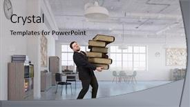  Presentation with cartoon - Colorful slide deck enhanced with cartoon book - overloaded with work backdrop and a light gray colored foreground