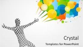  Presentation with stress and body - Presentation consisting of cartoon brand - strange funny guy in body background and a  colored foreground