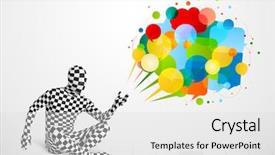  Presentation with funny cartoon - Slide deck with cartoon brand - strange funny guy in morphsuit background and a light gray colored foreground