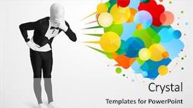  Presentation with funny - Colorful PPT layouts enhanced with cartoon brand - strange funny guy in morphsuit backdrop and a white colored foreground