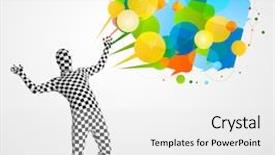  Presentation with funny - Slide deck with cartoon brand - strange funny guy in suit background and a white colored foreground