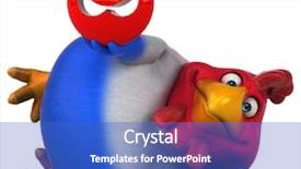  Presentation with chicken - Beautiful presentation theme featuring cartoon bug - fun chicken - 3d illustration backdrop and a cobalt blue colored foreground