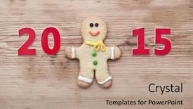  Presentation with gingerbread man - Beautiful slides featuring cartoon cakes - christmas 2015 cookie with homemade backdrop and a coral colored foreground