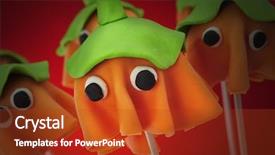  Presentation with ghost - Theme enhanced with cartoon cakes - closeup of some homemade cake background and a  colored foreground