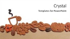  Presentation with cartoon - Theme enhanced with cartoon cakes - coffee background and a white colored foreground