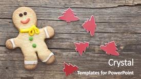  Presentation with gingerbread man - Cool new theme with cartoon cakes - homemade christmas painted ginger-breads gingerbread backdrop and a gray colored foreground