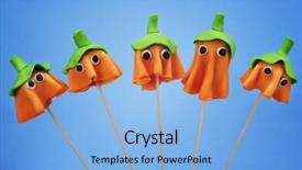  Presentation with ghost - PPT theme having cartoon cakes - some cake pops background and a  colored foreground