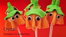  Presentation with ghost - Audience pleasing theme consisting of cartoon cakes - some cake pops backdrop and a  colored foreground