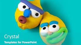  Presentation with cartoon children - Slide set consisting of cartoon-character-lemons-with-eyes background and a  colored foreground