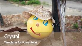  Presentation with cartoon character - Slides with cartoon character made of secondary background and a coral colored foreground