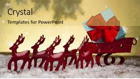  Presentation with santa sleigh - Slide deck with cartoon characters - christmas santa sleigh on gift background and a yellow colored foreground