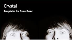  Presentation with full length portrait two men women brown sweater - Colorful presentation theme enhanced with cartoon characters - distraught expressive men emotional portraits backdrop and a black colored foreground