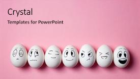  Presentation with faces - PPT layouts featuring cartoon characters - funny easter eggs with facial background and a lemonade colored foreground