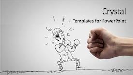  Presentation with funny cartoon - Audience pleasing PPT theme consisting of cartoon characters - hand draw pencil caricature backdrop and a light gray colored foreground