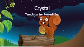  Presentation with vector - Presentation theme consisting of cartoon characters - illustration of a squirrel background and a wine colored foreground