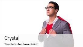  Presentation with lines red and white - PPT layouts with cartoon characters - young businessman wearing red cover background and a white colored foreground
