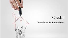  Presentation with cartoon children - Theme featuring cartoon children - close up of hand drawing background and a white colored foreground