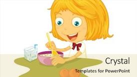  Presentation with vector - Presentation theme featuring cartoon children - illustration of child eating background and a yellow colored foreground