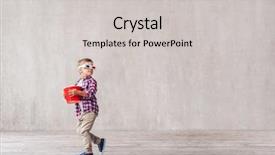  Presentation with cartoon children - Cool new PPT theme with cartoon children - little child in 3d glasses backdrop and a light gray colored foreground