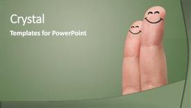  Presentation with fingers - Audience pleasing presentation theme consisting of cartoon couple - happy face fingers hugs each backdrop and a  colored foreground