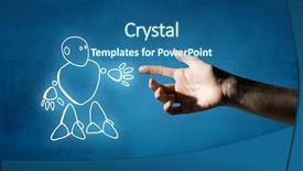  Presentation with robot in medical - Colorful slide set enhanced with action cartoon - funny sketched robot backdrop and a  colored foreground