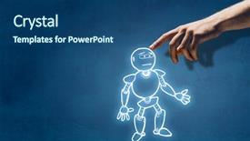  Presentation with lego robot - Beautiful PPT layouts featuring action cartoon - funny sketched robot backdrop and a  colored foreground