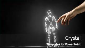  Presentation with davinci robot in medical - Slide deck consisting of action cartoon - funny sketched robot background and a  colored foreground