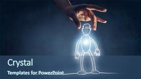  Presentation with funny cartoon - Amazing slides having action cartoon - funny sketched robot backdrop and a ocean colored foreground