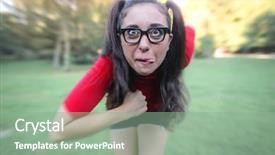  Presentation with running - PPT theme with cartoon exercise - weird teenager running background and a seafoam green colored foreground