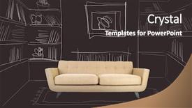  Presentation with cartoon - Amazing presentation theme having cartoon house - drawing home with sofa backdrop and a dark gray colored foreground