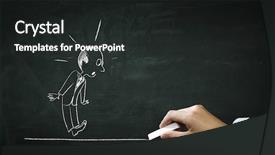  Presentation with media image - Amazing slide set having cartoon image of business personage backdrop and a dark gray colored foreground