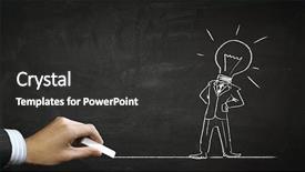  Presentation with media image - Theme enhanced with cartoon image of business personage background and a dark gray colored foreground