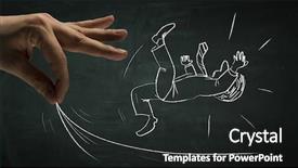  Presentation with media image - Slide set consisting of cartoon image of business personage background and a dark gray colored foreground