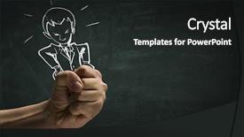  Presentation with cartoon - Amazing PPT theme having cartoon image of business personage backdrop and a dark gray colored foreground