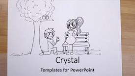  Presentation with diamond - Beautiful PPT theme featuring cartoon love birds - art drawing of man holding backdrop and a lemonade colored foreground