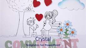  Presentation with diamond - Cool new PPT theme with cartoon love birds - art drawing of man holding backdrop and a lemonade colored foreground