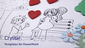  Presentation with drawing expressive art therapy - Theme featuring cartoon love birds - art drawing of man holding background and a sky blue colored foreground