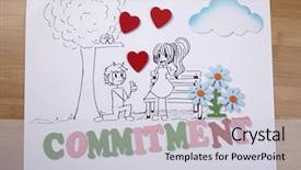  Presentation with drawing art therapy - Cool new PPT theme with cartoon love birds - art drawing of man holding backdrop and a lemonade colored foreground