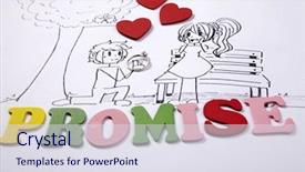  Presentation with diamond - Slides having cartoon love birds - art drawing of man holding background and a sky blue colored foreground