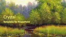  Presentation with canvas - Slides having cartoon nature - beautiful summer landscape canvas oil background and a tawny brown colored foreground