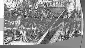  Presentation with engraving - PPT theme consisting of cartoon-on-the-spanish-peace background and a gray colored foreground